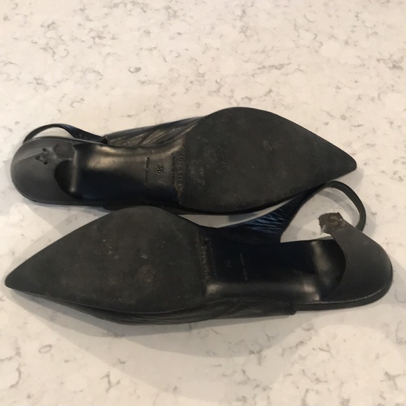 Prada Black Leather Slingback Heels - Size 36 - Picture 8 of 9